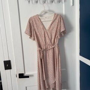 High Low Floral Wrap Dress